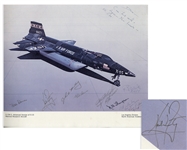 Neil Armstrong Signed Poster of an X-15 Jet, Signed When Armstrong Was a Test Pilot at Edwards Air Force Base -- Poster Also Signed by the Worlds Fastest Man Pete Knight